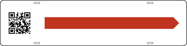 QR Code w Red Arrow Sign Rider, 6h x 24w, Steel